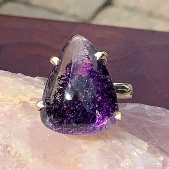 Purple Lodolite 925 Sterling Silver Ring - Picture 2 of 15